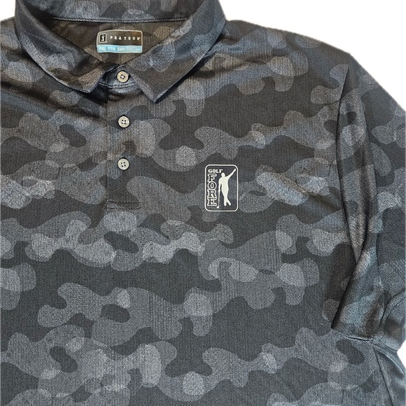 PGA Tour Polo Shirt Mens 2XL Camo Golf Performance‎ Moisture Wicking Polyester - Picture 3 of 6
